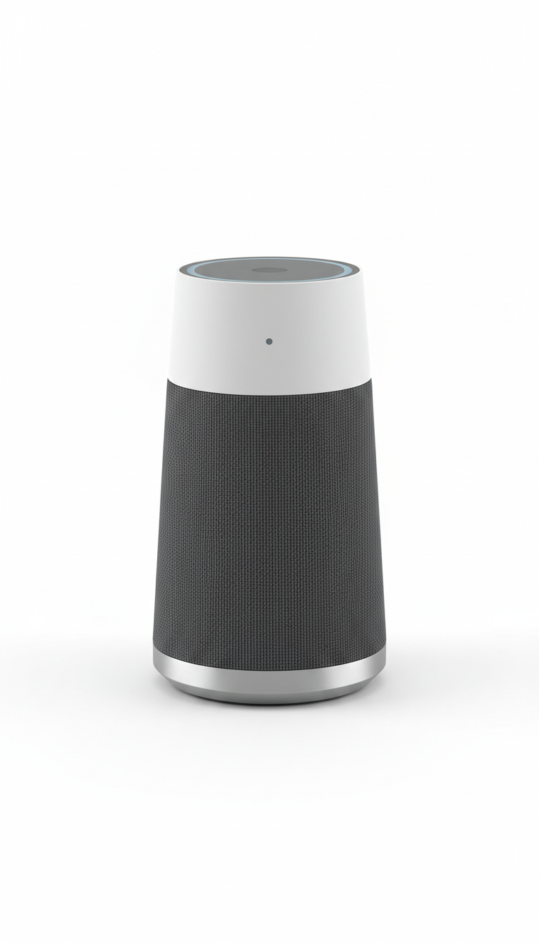 Wireless smart speaker with matte aluminum