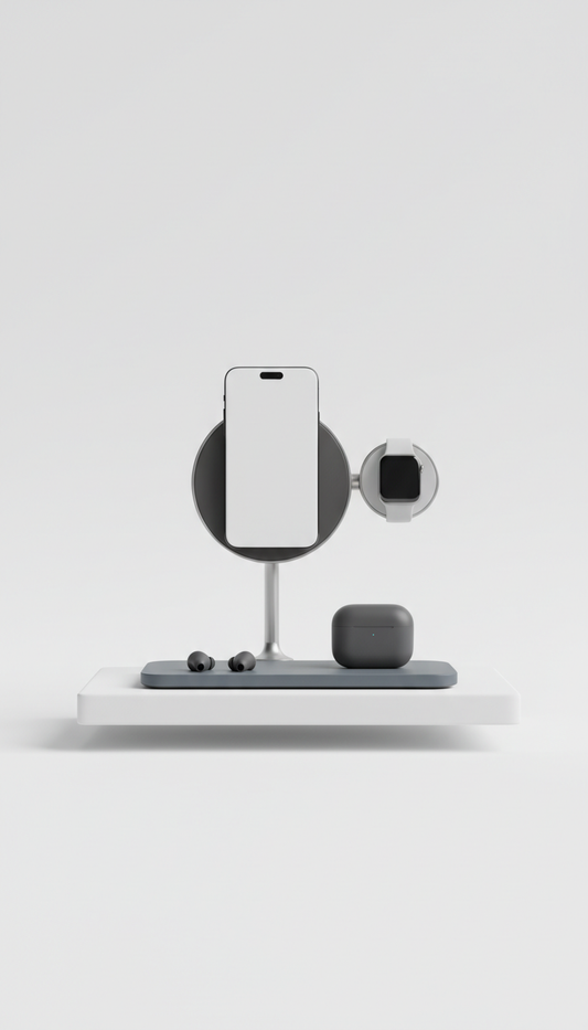 Wireless charging dock with soft-touch finish