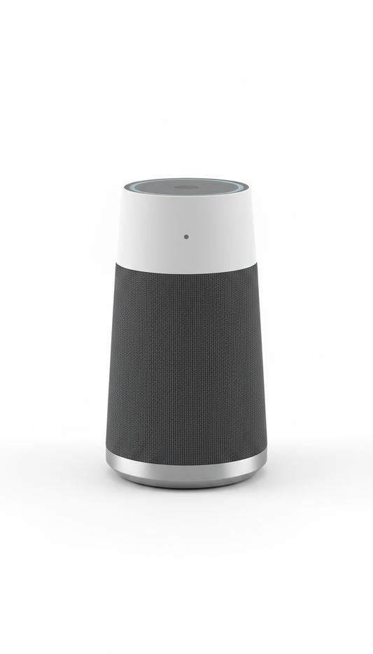 Wireless smart speaker with matte aluminum
