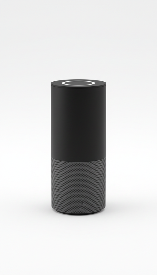Obsidian smart speaker with matte finish
